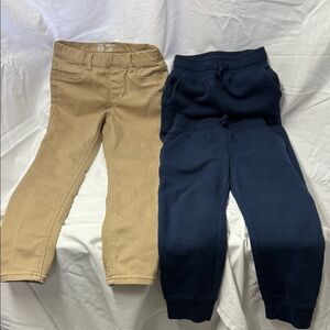Wonder Nation Tan Uniform pants and Navy Kids Amazon Essentials Joggers x2